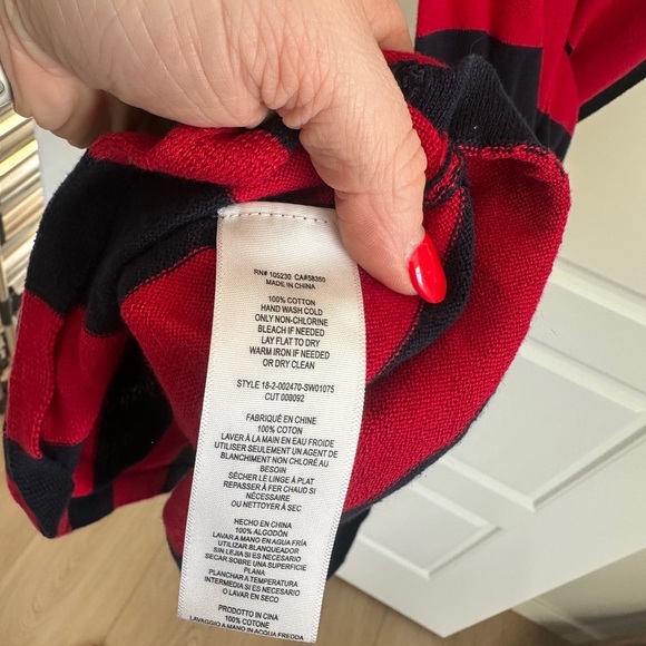 Joie Red and Blue Long Sleeve Sweater Dress - Picture 5 of 5